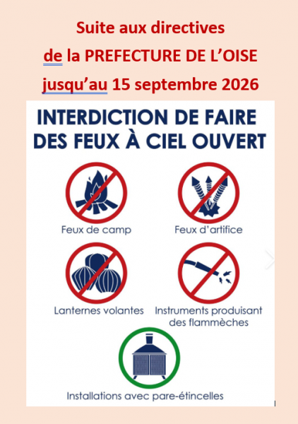 SUITE AUX DIRECTIVES DE LA PREFECTURE