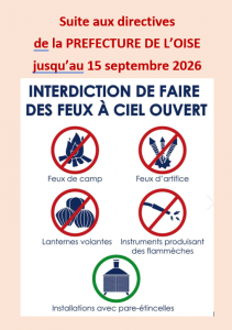 SUITE AUX DIRECTIVES DE LA PREFECTURE