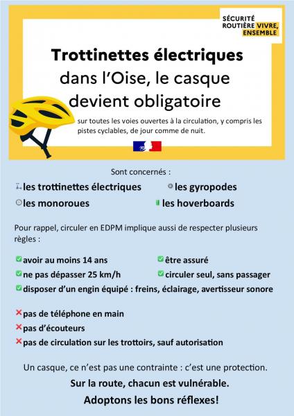 LE PORT DU CASQUE DEVIENT OBLIGATOIRE