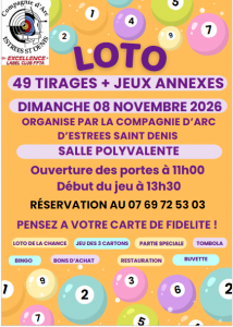loto de l'association Compagnie d'Arc
