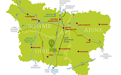 La situation géographique d'Estrées-Saint-Denis